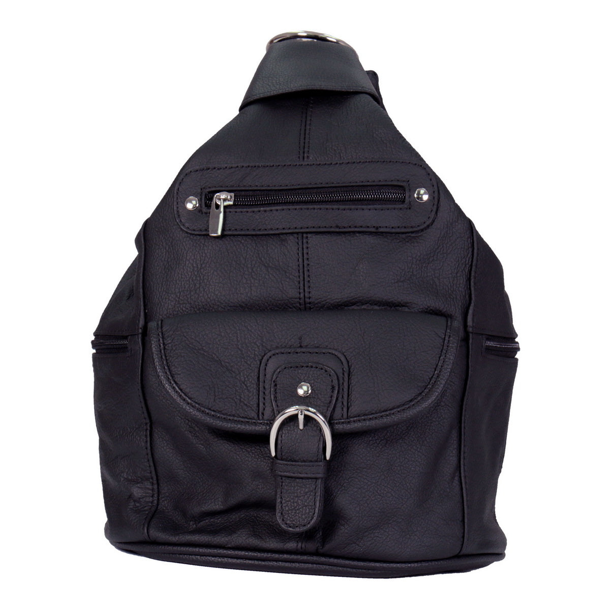 bpa1011-a01_1.jpg Hot Leathers BPA1011 6 Pocket Leather Backpack Purse - Image 1