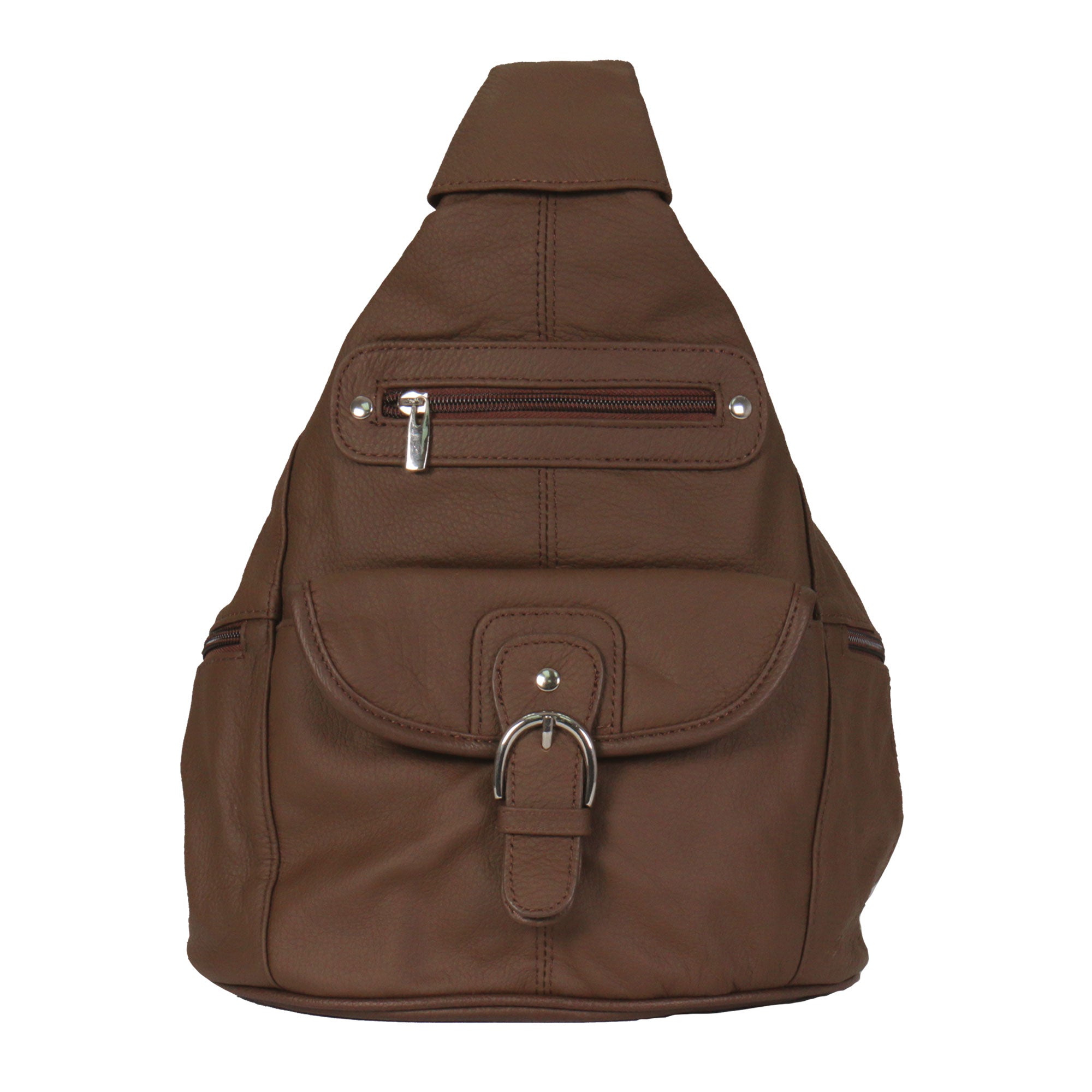 bpa1017-a01.jpg Hot Leathers BPA1017 Genuine Brown Leather Backpack Purse - Image 1