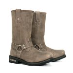 Hot Leathers BTM1003 Men’s Stone Wash Brown 11-inch Tall Harness Leather Boots