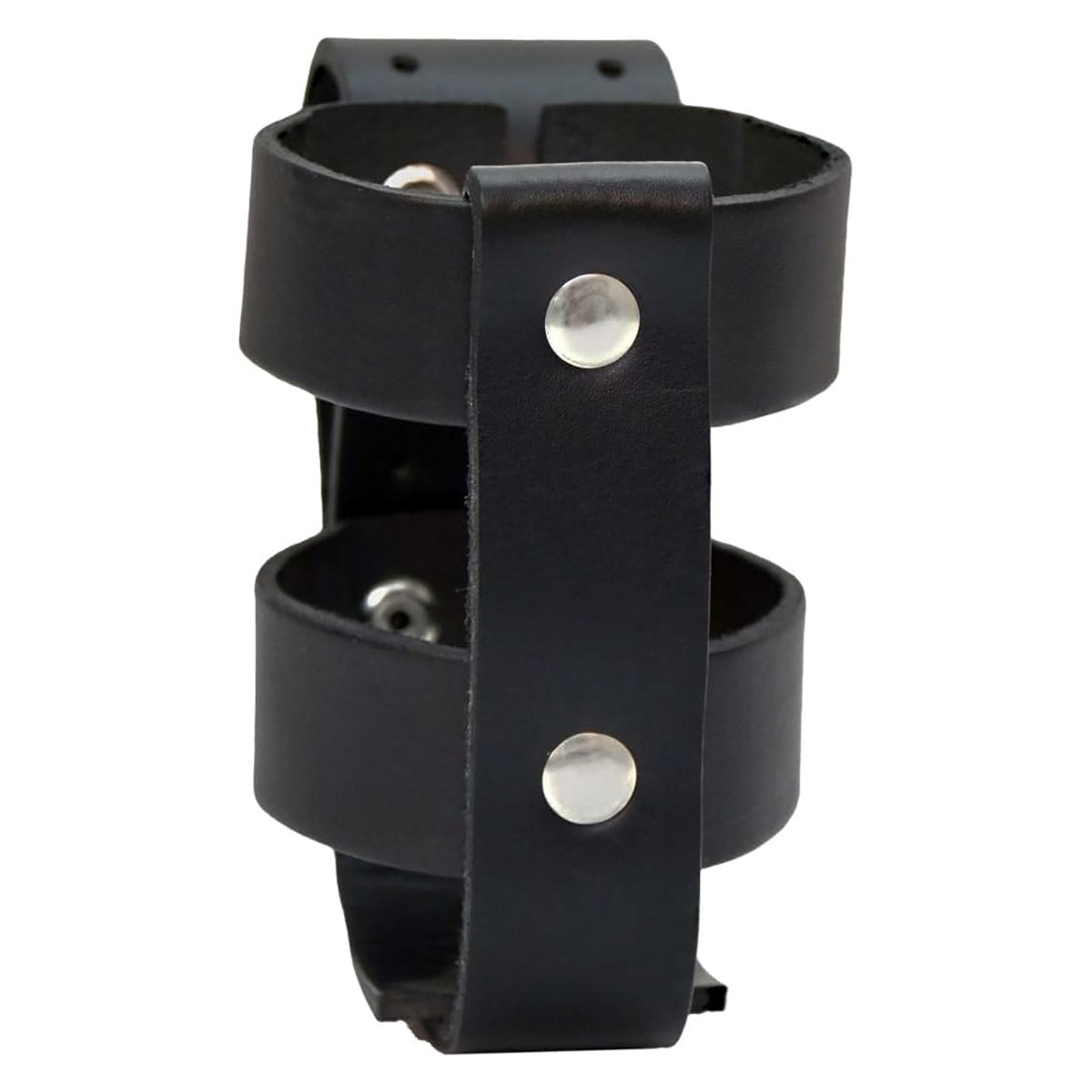 bvh1001-no-concho-update-web.jpg Hot Leathers BVH1001 Black Leather Bottle Holder for Handle Bars - Image 1