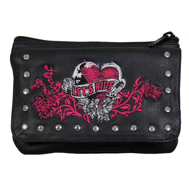 cpe2101-a01_800.jpg Hot Leathers CPE2101 Embroidered Banner Heart Black Clip Pouch - Image 1