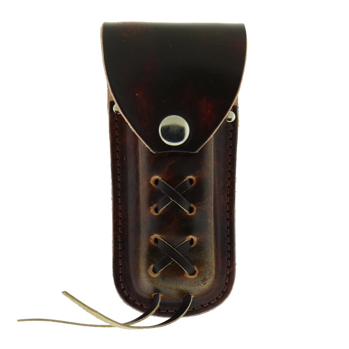 csf1002-a01.jpg Hot Leathers CSF1002 Brown Leather Laced Knife Case - Image 1
