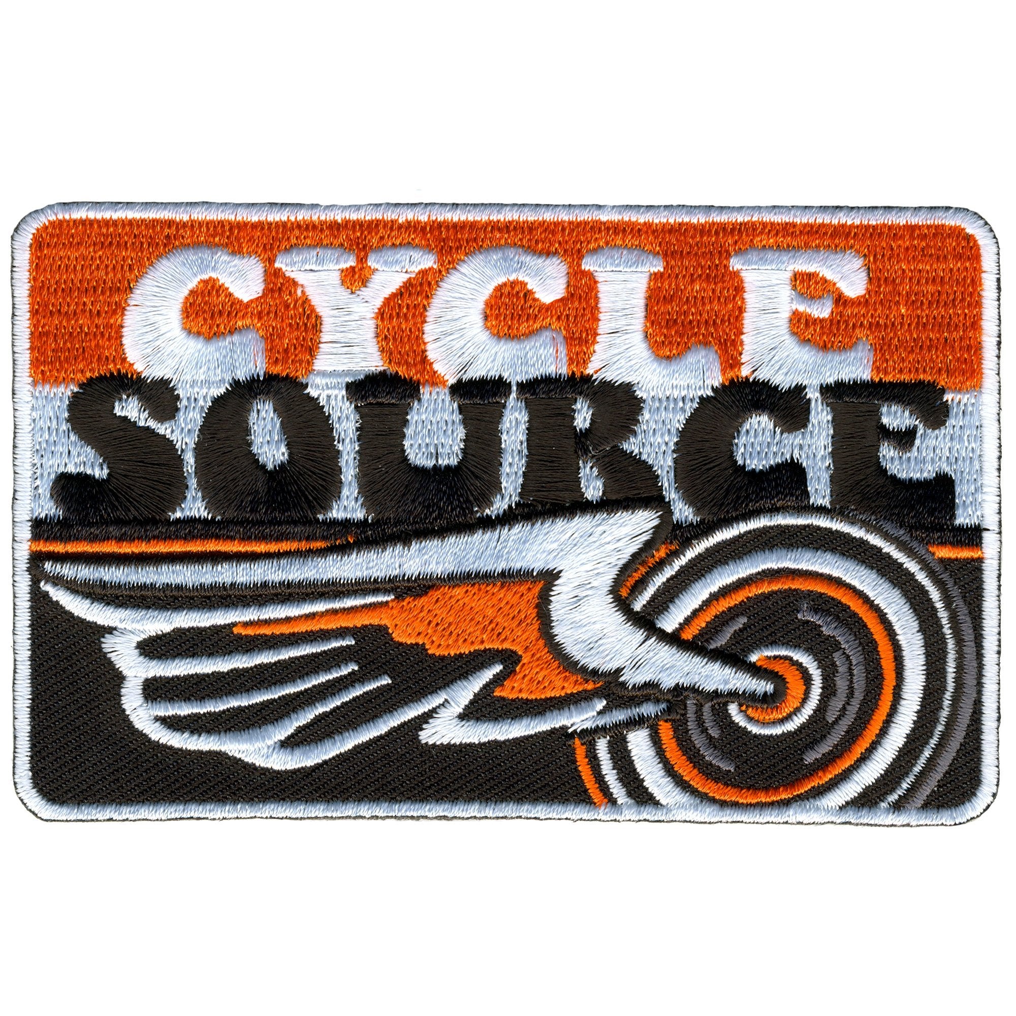 cya1002-a01.jpg Hot Leathers CYA1002 Official Cycle Source Magazine Stripes Logo Patch - Image 1