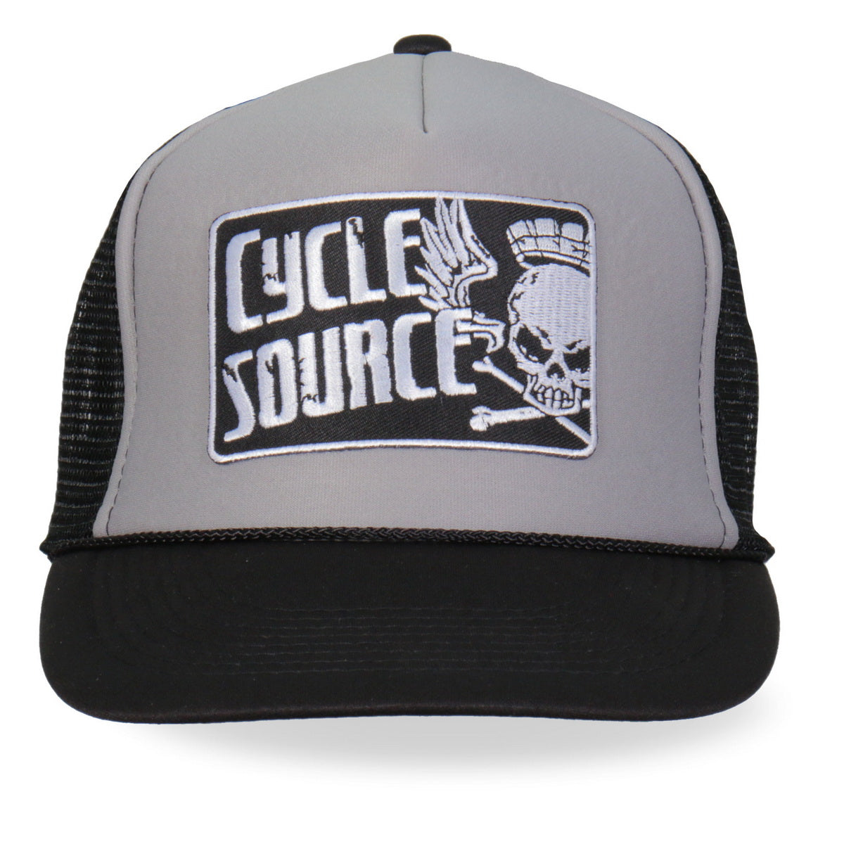 cya1006-a01.jpg Hot Leathers CYA1006 Official Cycle Source Logo Snapback Trucker Hat - Image 1