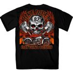 Hot Leathers EDM1188 Men’s 2023 Daytona Bike Week Skull Pistons Black T-Shirt