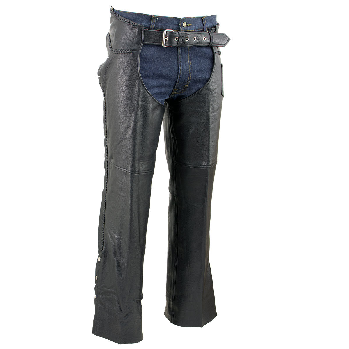 el1117bbo-main.jpg Event Leather EL1117BBO Men’s Black Classic ‘Braided’ Leather Chaps - Image 1