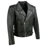 Event Leather EL5411 Men’s Black Classic Side Lace Motorcycle Leather Jacket – Motorcycle Riding Jackets