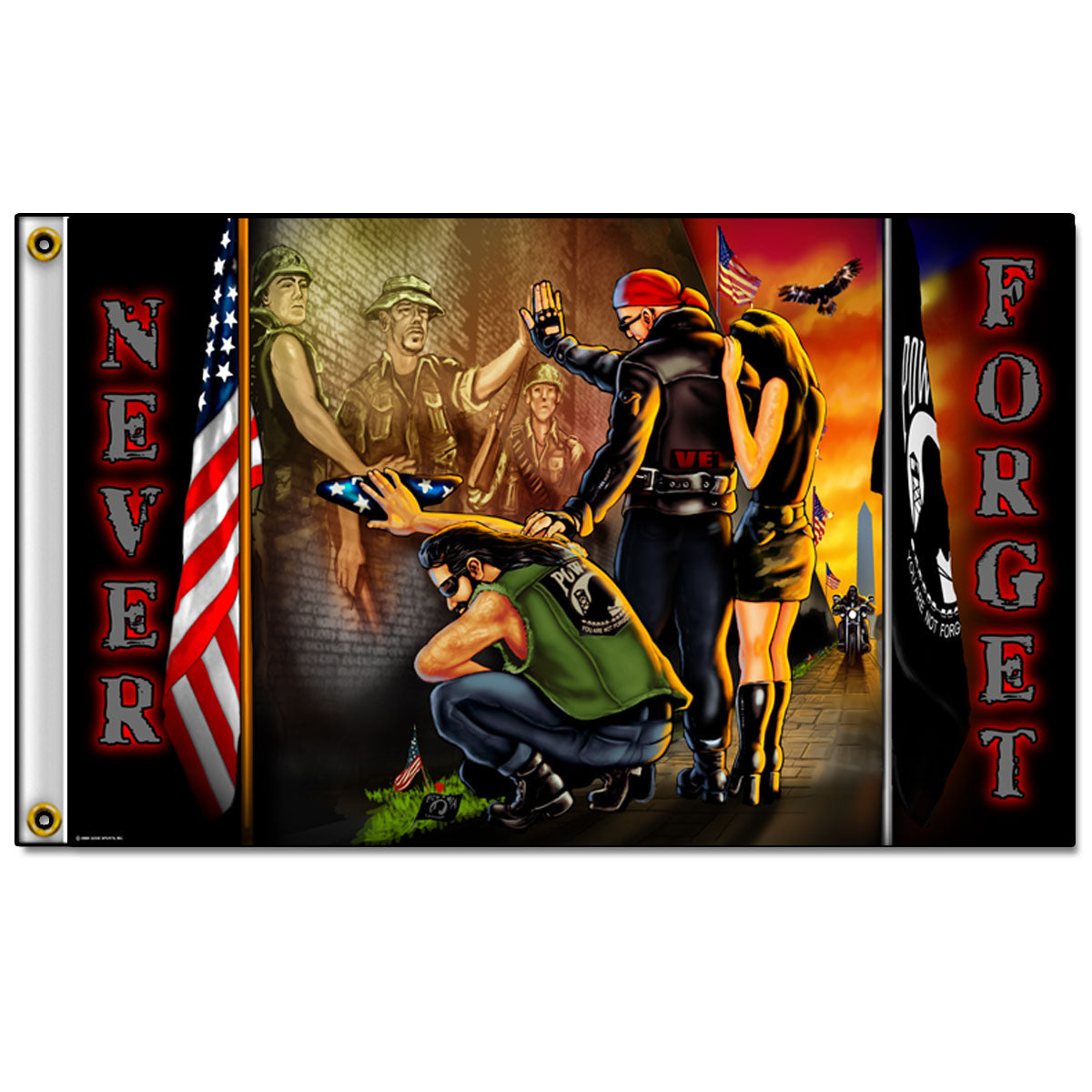 fga1008-a01.jpg Hot Leathers FGA1008 Vietnam Wall Flag - Image 1