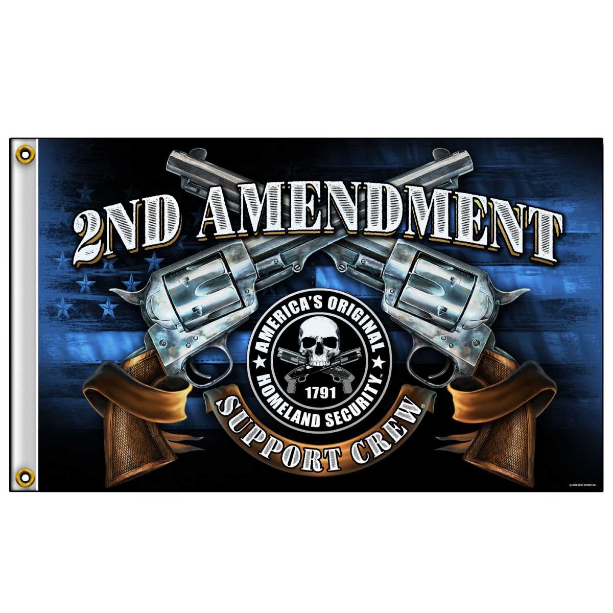 fga1077-a01.jpg Hot Leathers FGA1077 Crossed Pistols Flag 3’X5′ - Image 1