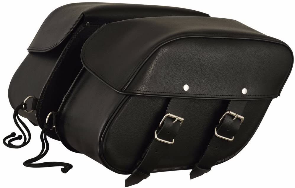 fibag8009.jpg First Manufacturing FIBAG8009 Black Leather Mountable Motorcycle Saddlebags - Image 1