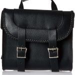 First Manufacturing FIBAG8501 Black Leather Braided Motorcycle Bar Bag
