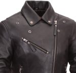 First Manufacturing FIL159NOCZ Women’s Black Scarlett Motorcycle Leather Jacket - Image 3