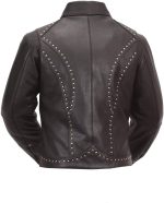 First Manufacturing FIL159NOCZ Women’s Black Scarlett Motorcycle Leather Jacket - Image 2
