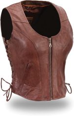 First Manufacturing FIL542SVT Women’s Brown Clean Side-Laced Vest