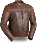 First Manufacturing FIM241CAZ Men’s ‘The Carbon’ Brown Leather Jacket