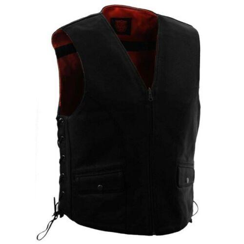 fim675csl-2.jpg First Manufacturing FIM675CSL Men’s Leather Reversable Motorcycle Vest - Image 1