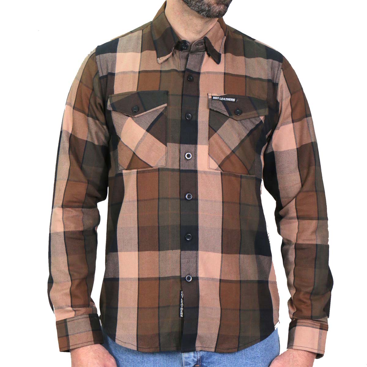 flm2013-m01-sdale.jpg Hot Leathers FLM2013 Men’s Sidewinder Flannel Long Sleeve Shirt - Image 1
