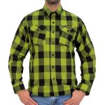 Hot Leathers FLM2015 Men’s Black and Light Green Long Sleeve Flannel Shirt