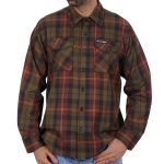 Hot Leathers FLM2040 Men’s Green Orange and Brown Long Sleeve Flannel Shirt