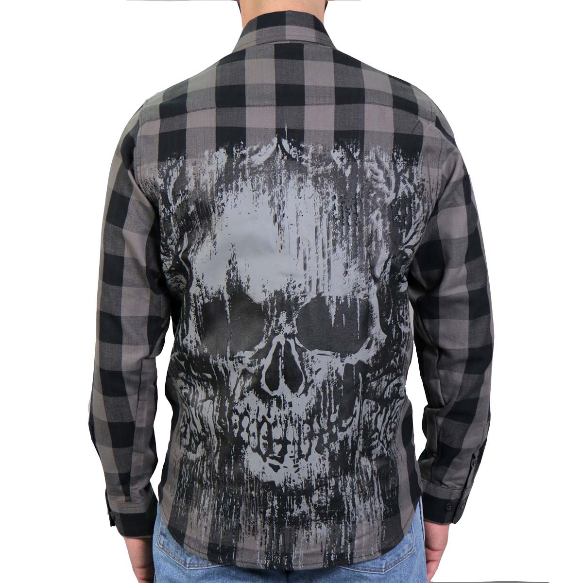 flm2101-m01-sdale-2.jpg Hot Leathers FLM2101 Men’s Grave Rub Flannel Long Sleeve Shirt - Image 1