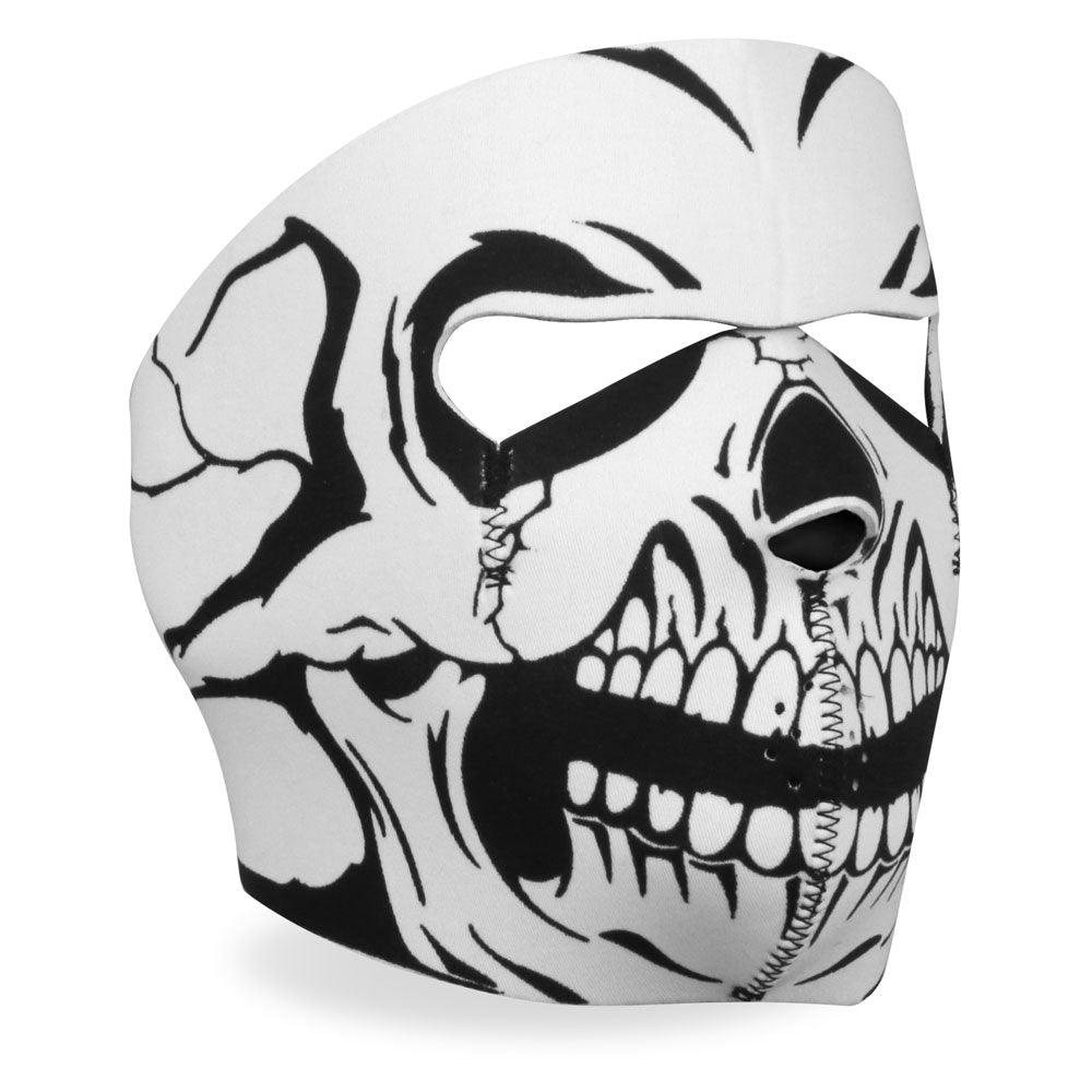 fma1012-a01.jpg Hot Leathers FMA1012 Black and White Skull Neoprene Face Mask - Image 1