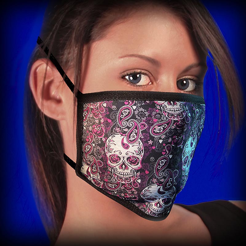 fmd1011-a01.jpg Hot Leathers FMD1011 Paisley Skull Face Mask - Image 1