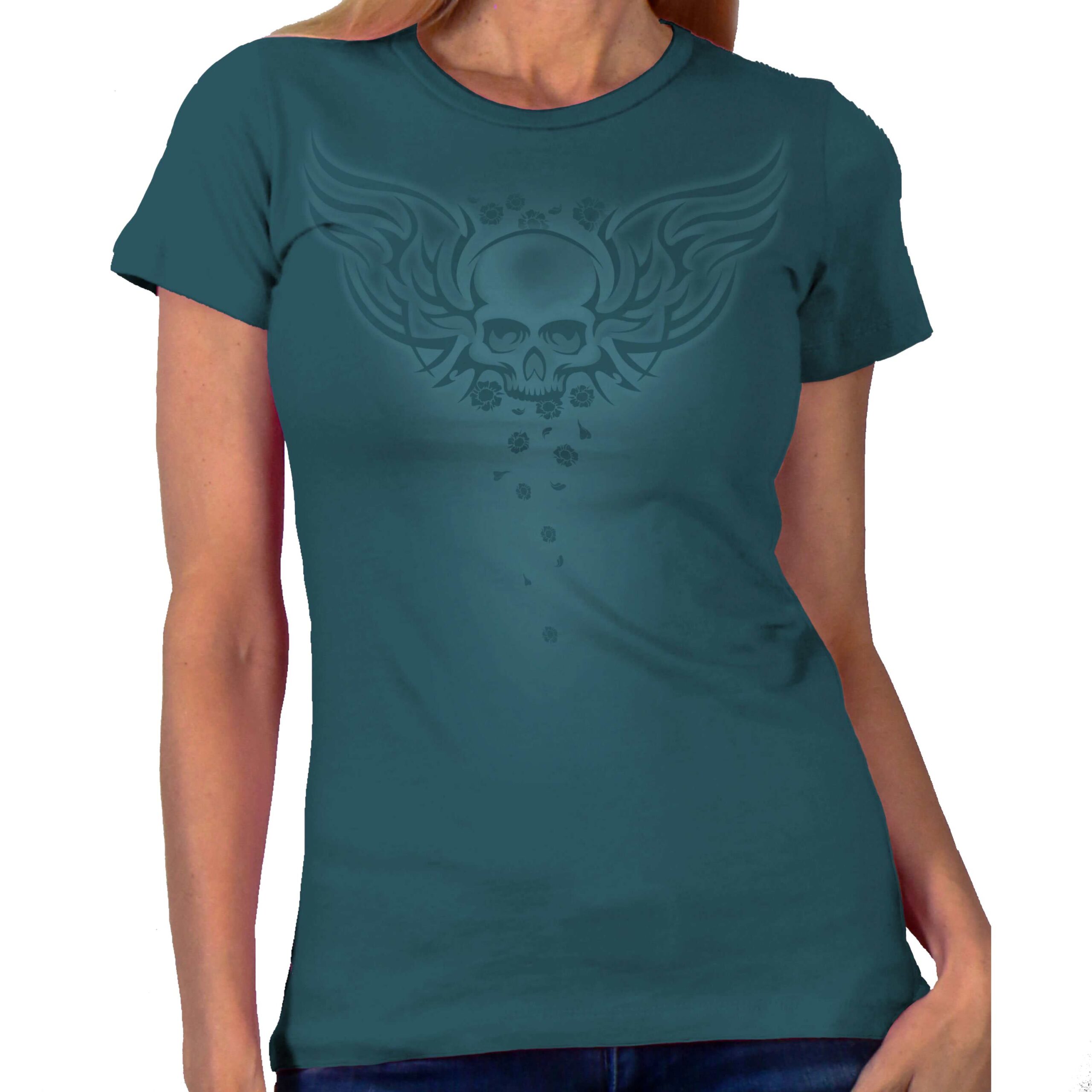glc1546-m01-kmagu-scaled-1.jpg Hot Leathers GLC1546 Tribal Ride Ladies T-Shirt - Image 1