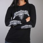 Hot Leathers GLD3038 ‘Asphalt Angel’ Double-Sided Print Ladies Black Long Sleeve Shirt