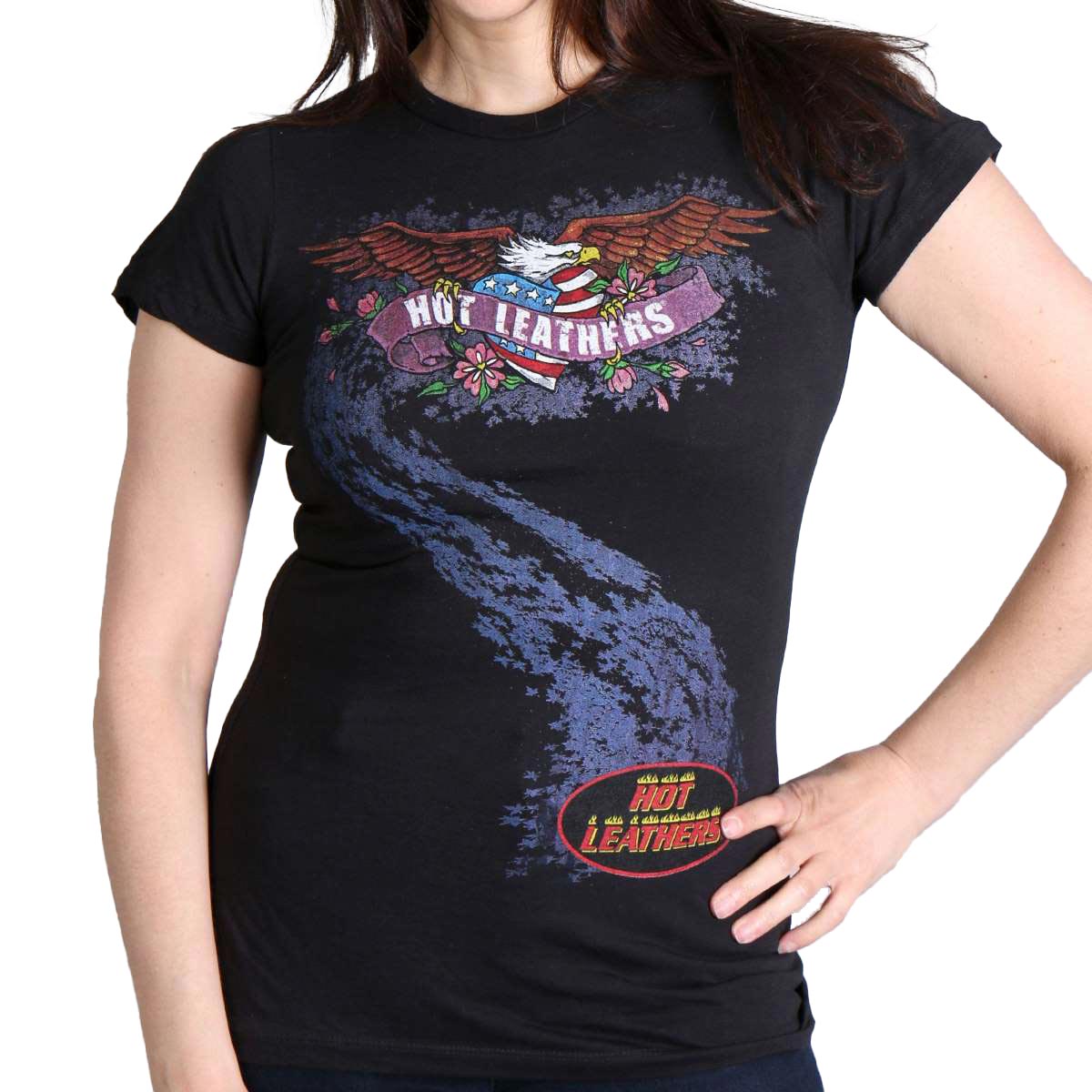 glr1310-m01-jbilo-_1200x1200_e086dae2-d6db-4492-a3e7-f6c9c18bb2ae.jpg Hot Leathers Ladies Sketch Eagle Full Cut T-Shirt GLR1310 - Image 1
