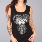 Hot Leathers GLR2408 ‘Sugar Couple’ Full Cut Black Tank Top Shirt