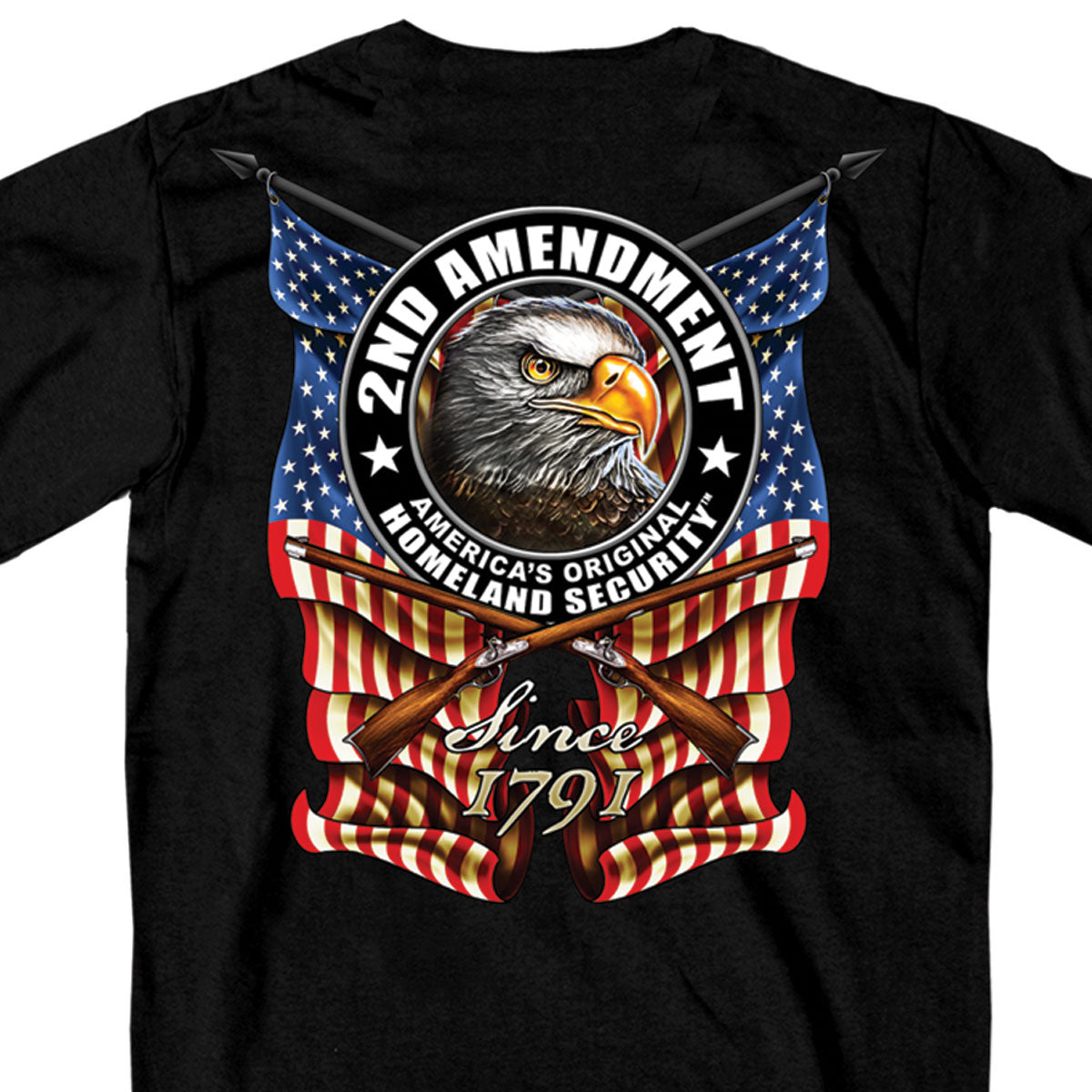 gmd1338-a02.jpg Hot Leathers GMD1338 Mens ‘New Down Flag’ Black T-Shirt - Image 1