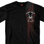 Hot Leathers GMD1343 ‘Jumbo Lone Wolf, No Club’ Black Men’s Black T-Shirt
