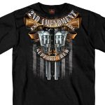 Hot Leathers GMD1385 Mens ‘2nd Amendment Crossed Pistols’ Short Sleeve Black T-Shirt