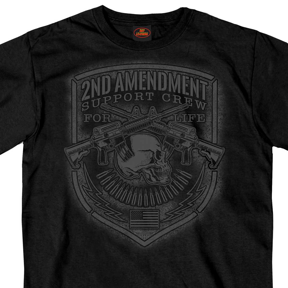 gmd1442-a01.jpg Hot Leathers GMD1442 Men’s Black ‘2nd Amendment Support’ T-Shirt - Image 1