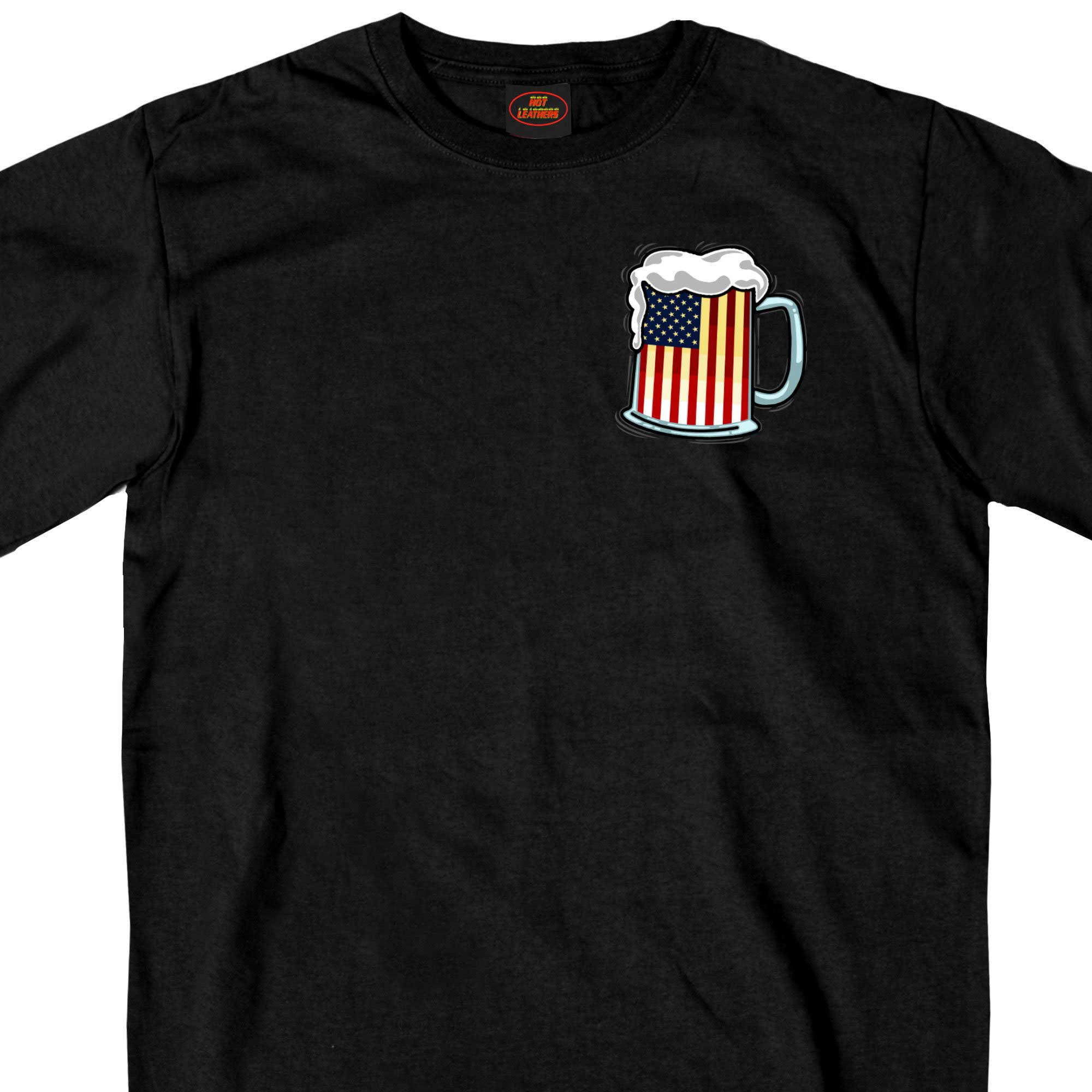 gmd1496-a01.jpg Hot Leathers GMD1496 Men’s Beer Mug Flag T-Shirt - Image 1