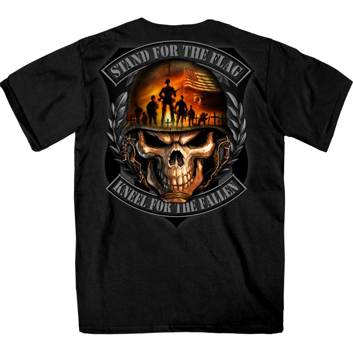gmd1501-a02.jpg Hot Leathers GMD1501 Stand for the Flag Skull T-Shirt - Image 1