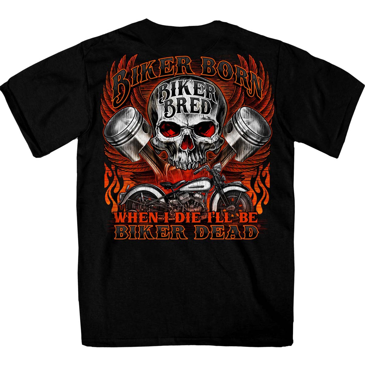 gmd1535-a02-edit-a.jpg Hot Leathers GMD1535 Men’s Black Skull and Pistons T-Shirt - Image 1