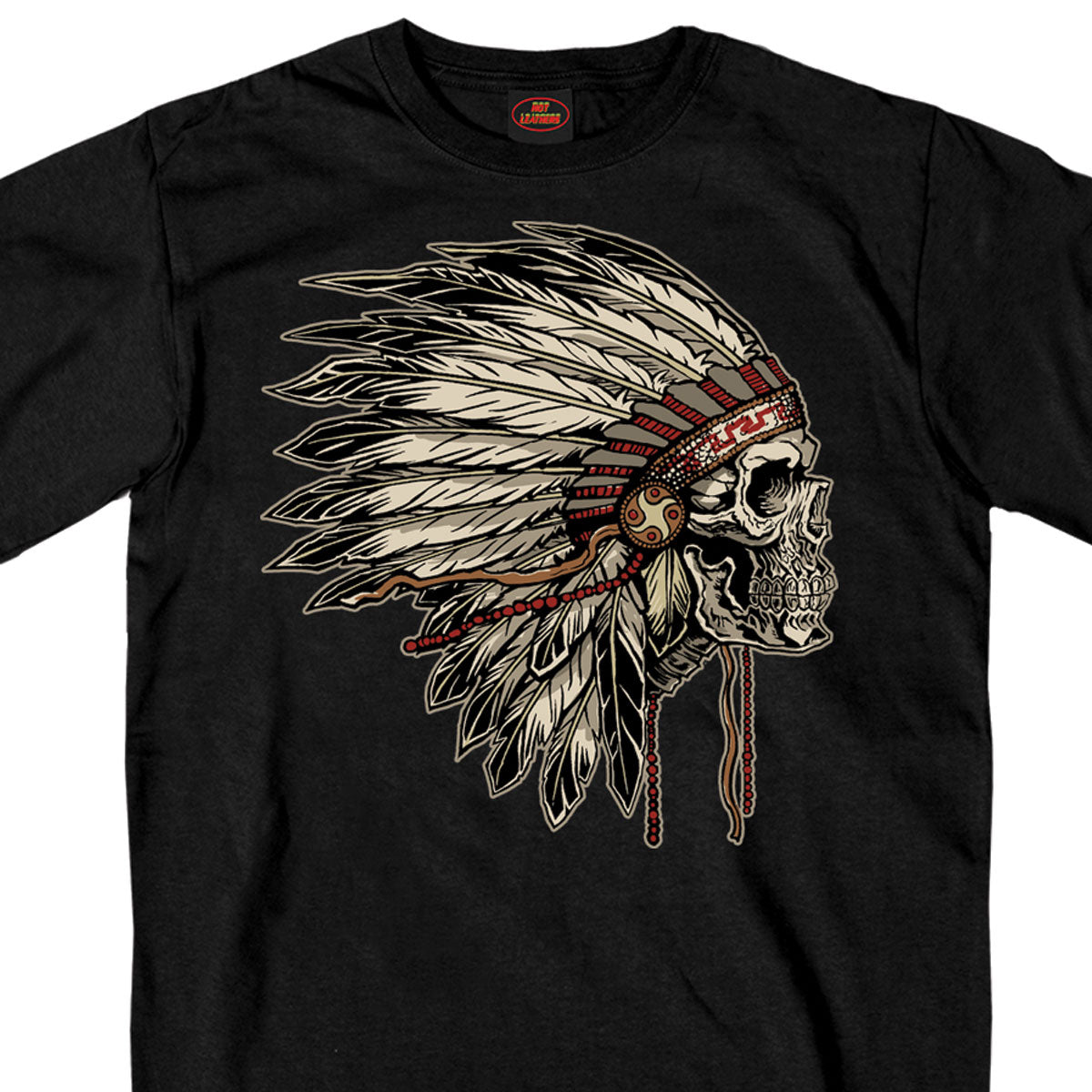 gms1341-a01.jpg Hot Leathers GMS1341 Men’s ‘Earth Tones Headdress’ Black T-Shirt - Image 1