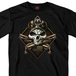 Hot Leathers GMS1415 Men’s ‘2nd Amendment Camo Skull’ Short Sleeve Black T-Shirt