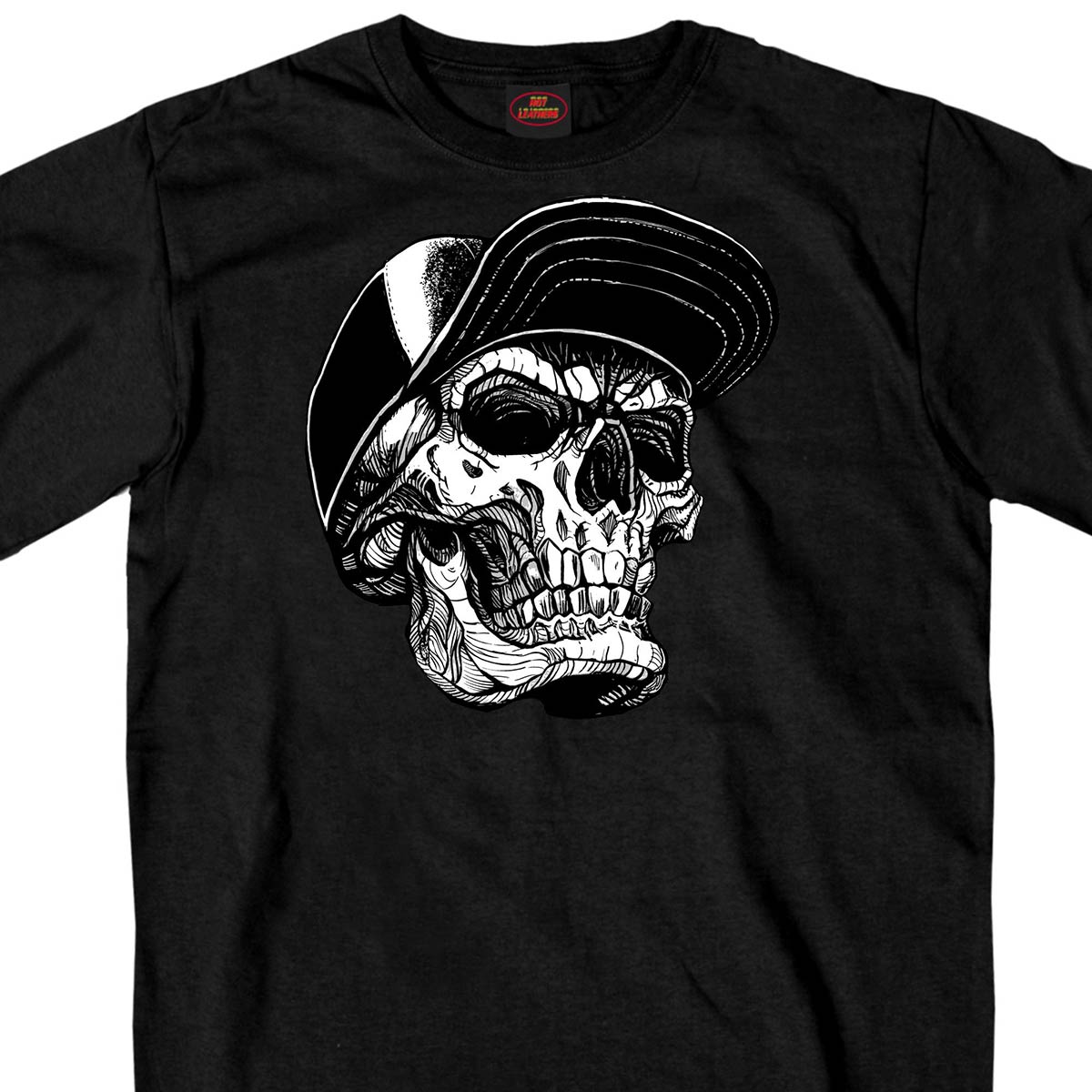 gms1465-a01.jpg Hot Leathers GMS1465 Men’s Black ‘Snapback Skull’ T-Shirt - Image 1