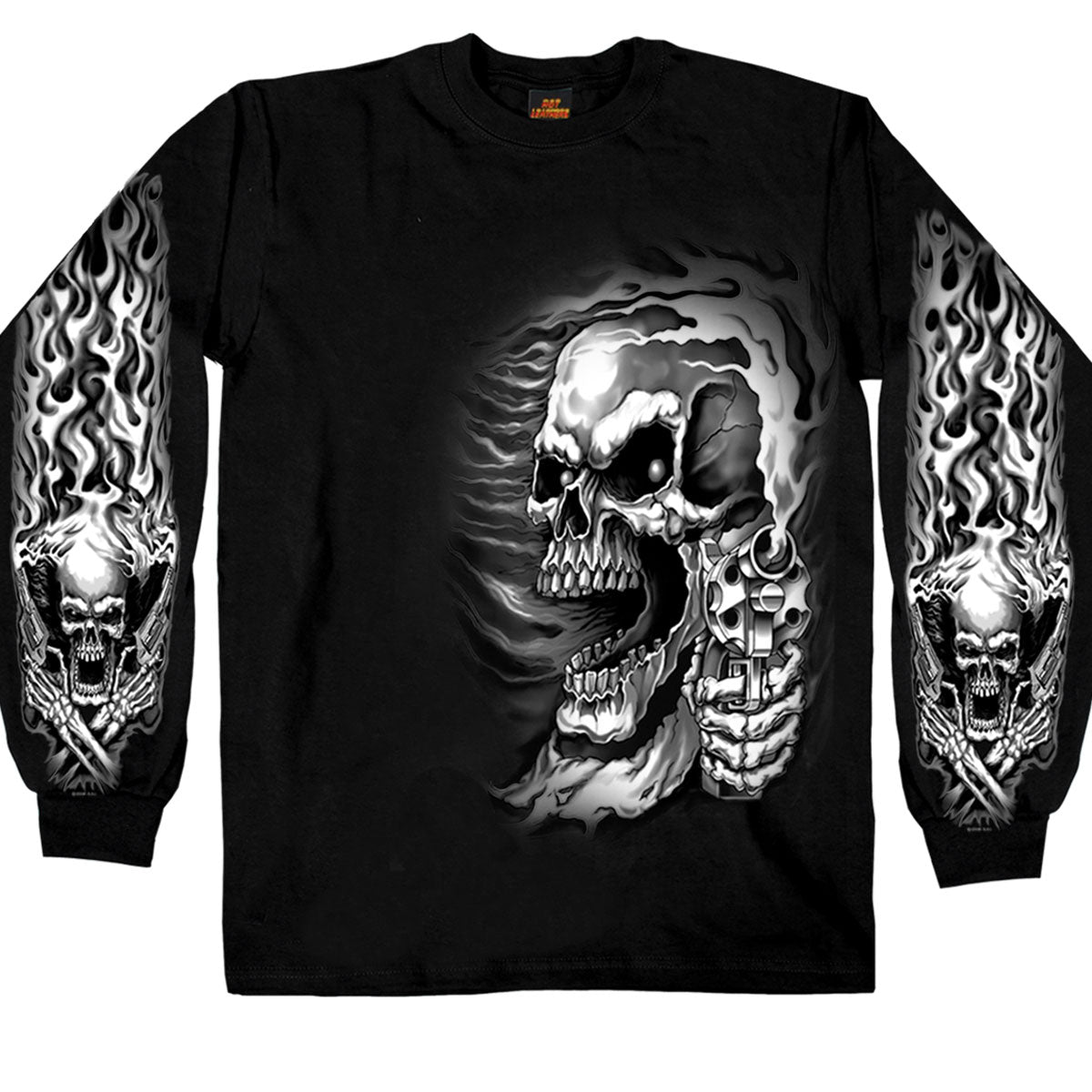 gms2076-a01.jpg Hot Leathers GMS2076 Men’s ‘Assassin’ Long Sleeve Black Shirt - Image 1