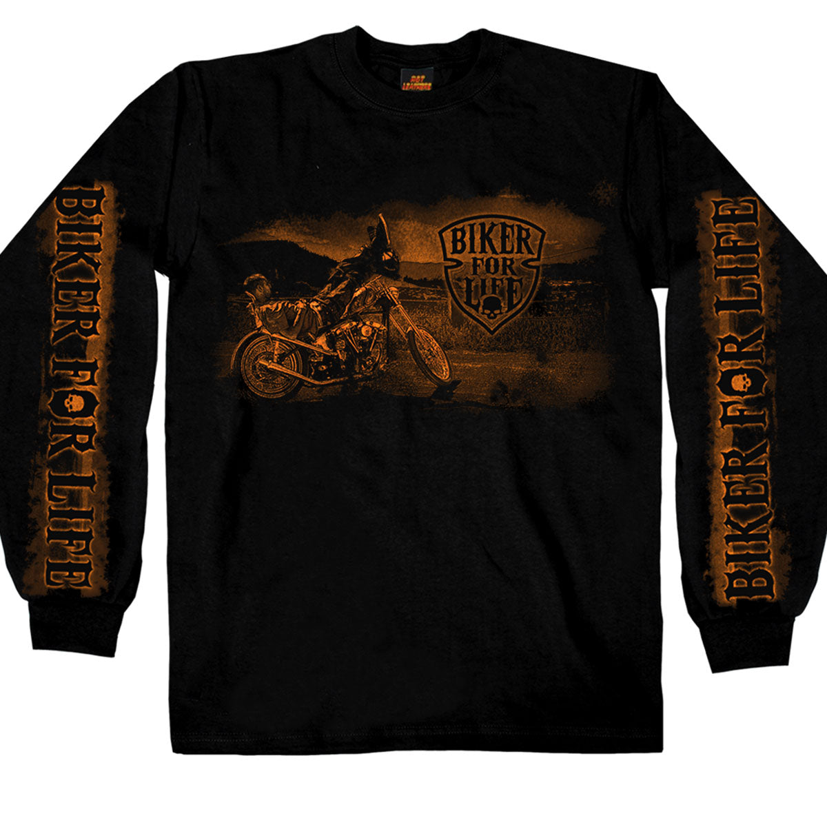 gms2148-a01.jpg Hot Leathers GMS2148 Men’s ‘Coolin’ Long Sleeve Black Shirt - Image 1