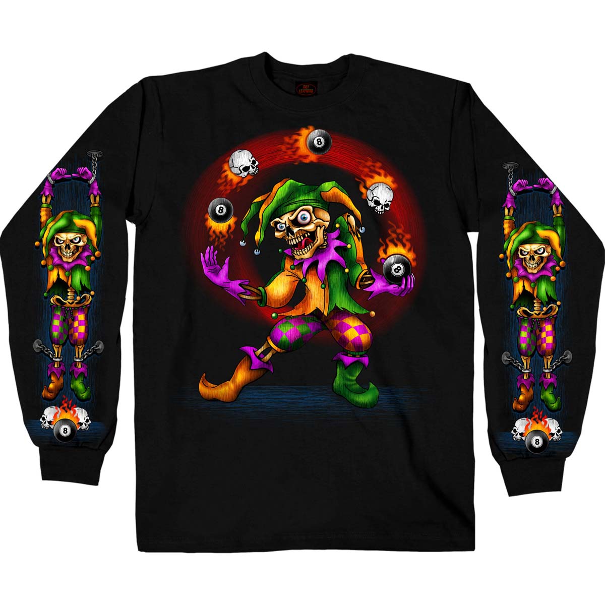 gms2526-a01-edit-a.jpg Hot Leathers GMS2526 Men’s Black Long Sleeve Juggler T-Shirt - Image 1