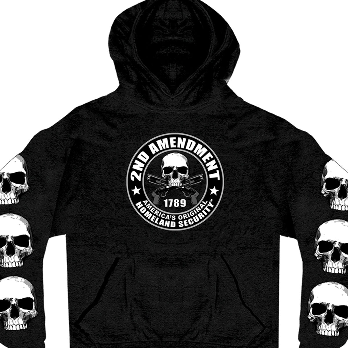 gms4200-a01.jpg Hot Leathers GMS4200 Men’s ‘Celtic Cross Pocket’ Black Hoodie - Image 1