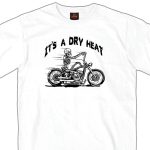 Hot Leathers GSB253 Men’s ‘Skeleton Cycle-It’s  A Dry Heat’ ‘ White Short Sleeve T-Shirt