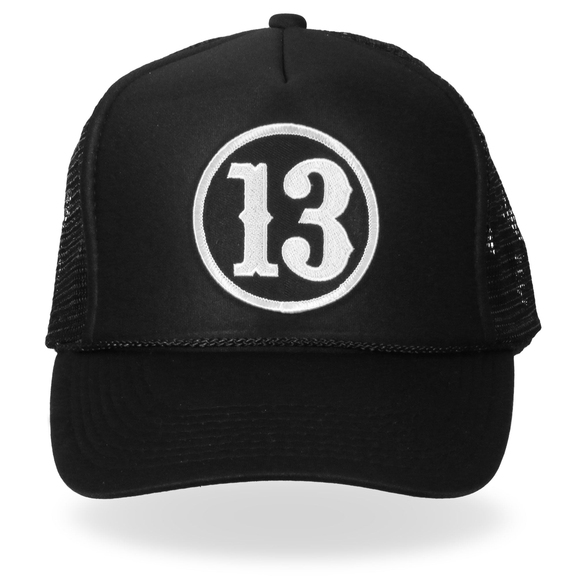 gsh1003-a01.jpg Hot Leathers GSH1003 13 Black Trucker Hat - Image 1