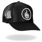 Hot Leathers GSH1004 Middle Finger Black Trucker Hat - Image 5
