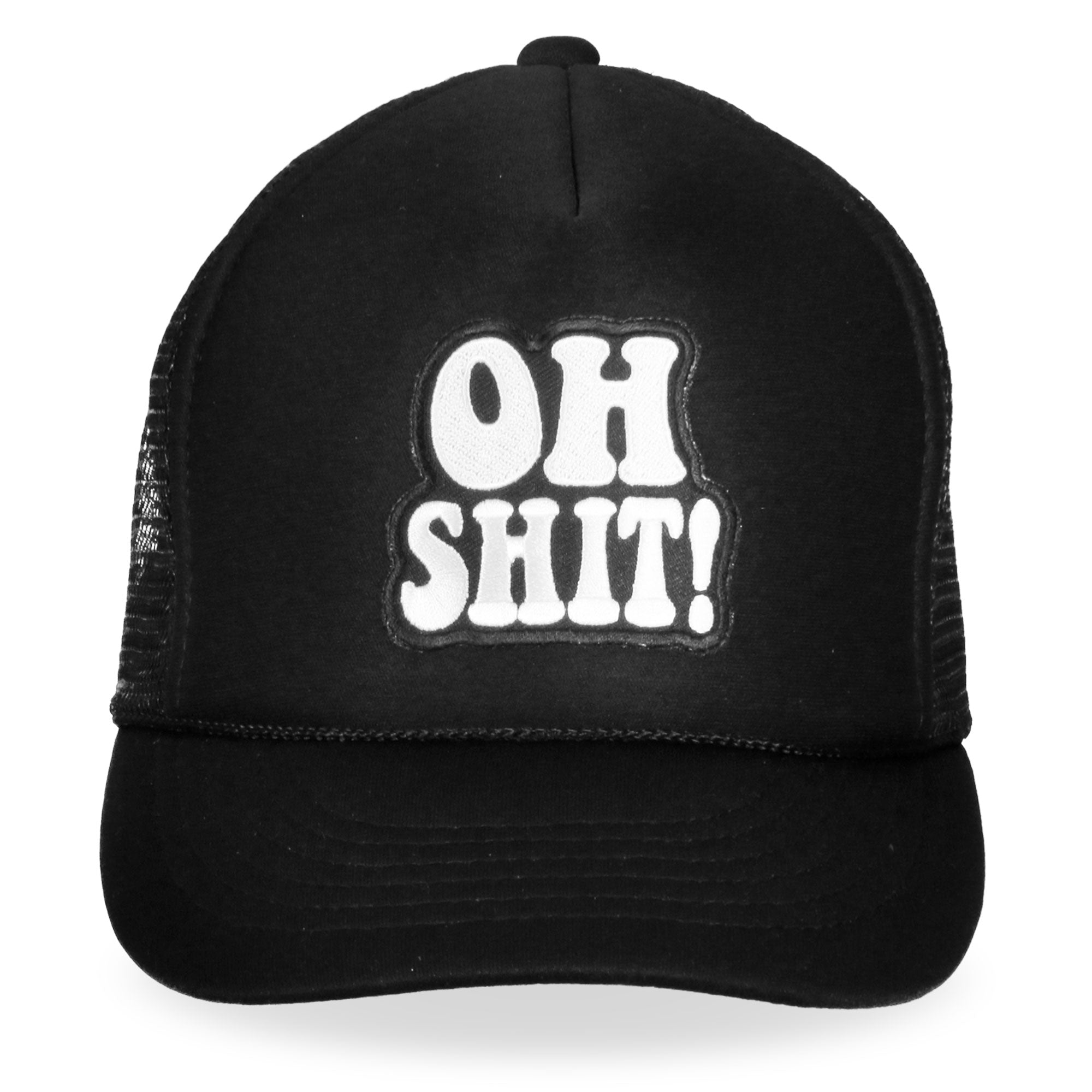 gsh1006-a01.jpg Hot Leathers GSH1006 Oh Shit Trucker Black Hat - Image 1