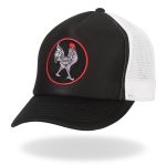 Hot Leathers GSH1012 Rooster Black and White Trucker Hat - Image 2