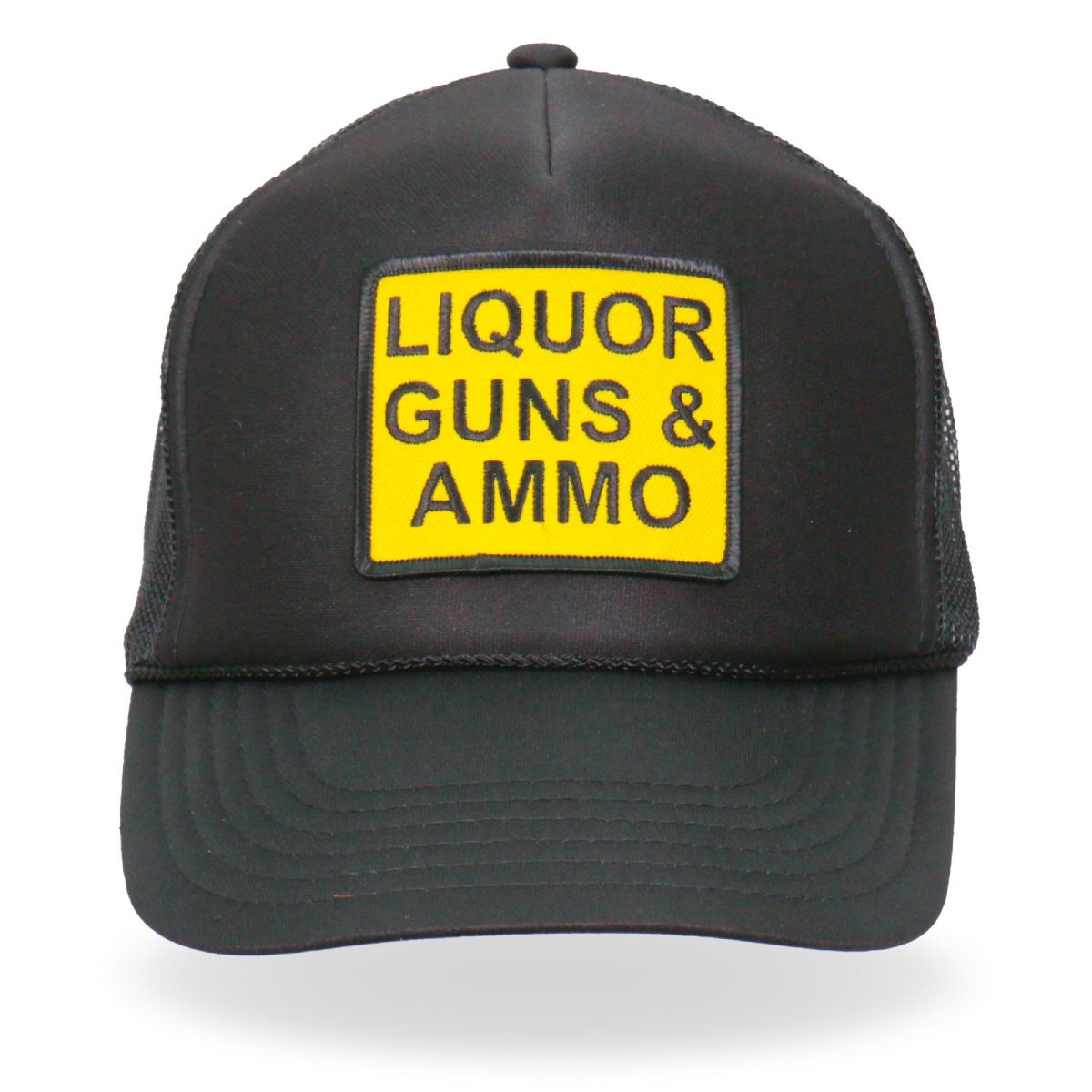 gsh1033-a01.jpg Hot Leathers GSH1033 Liquor Guns Ammo Trucker Hat - Image 1